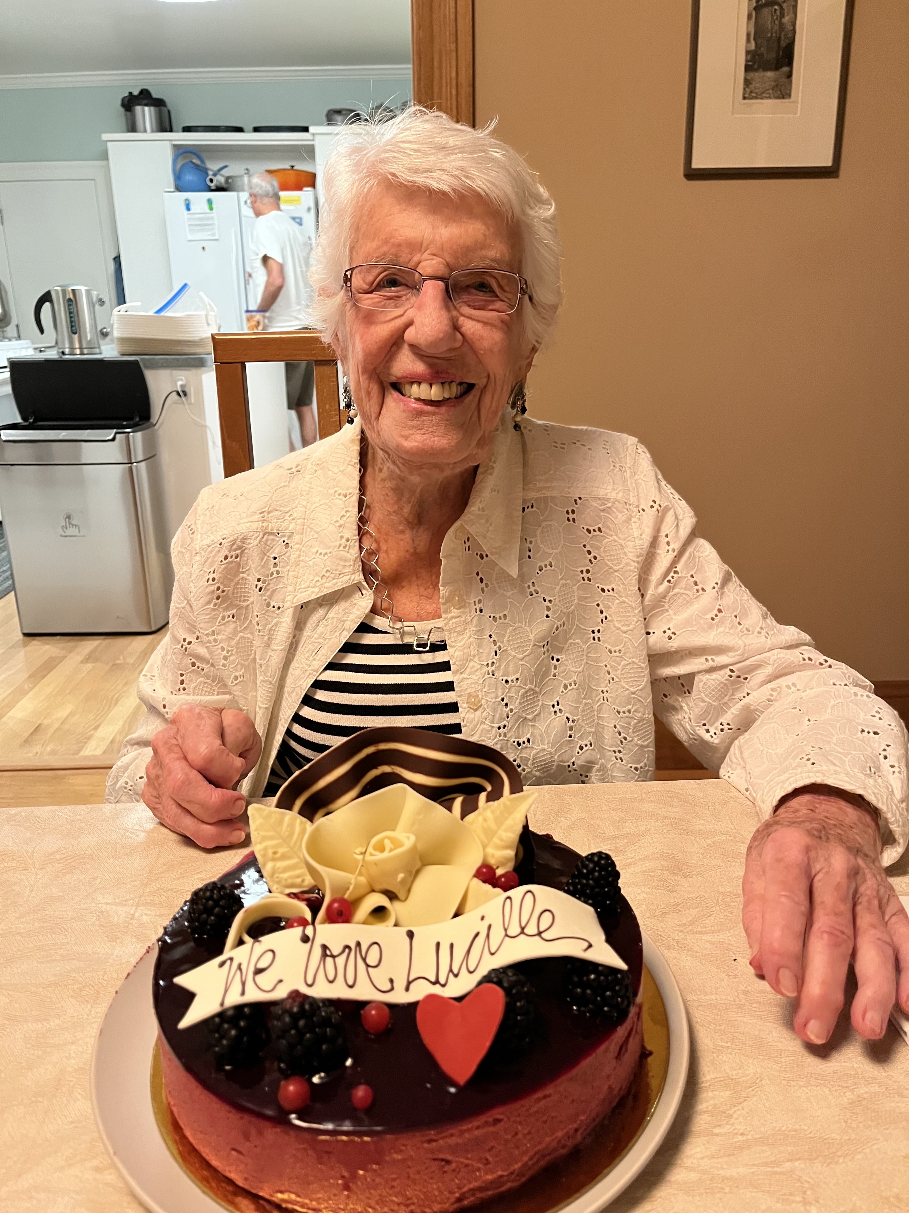 Lucille Poskanzer celebrating her 89th birthday in 2022