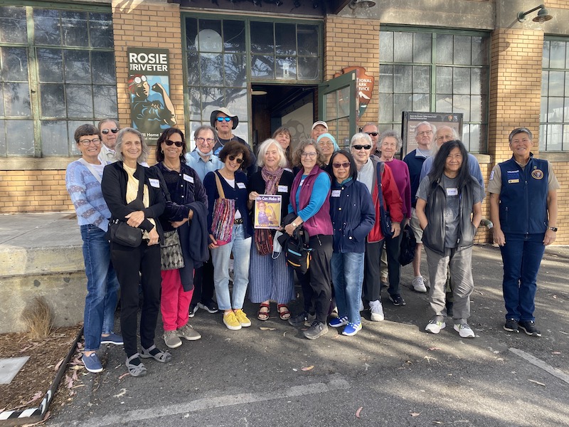 Members standing in front of the Rosie the Riveter Museum in Richmond