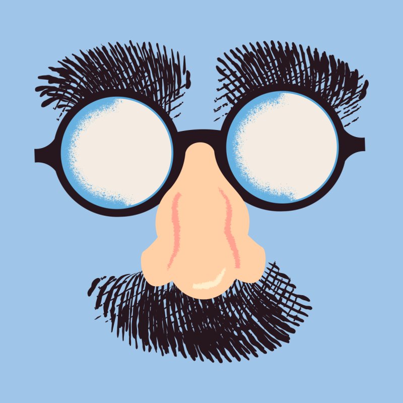 Illustration of Groucho Marx signature eyebrows, nose and moustache