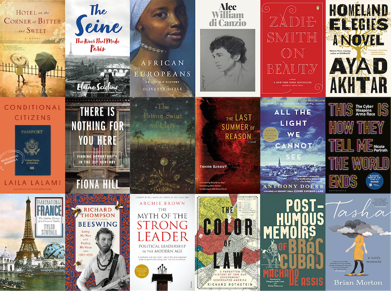 18 covers of books recommended by faculty
