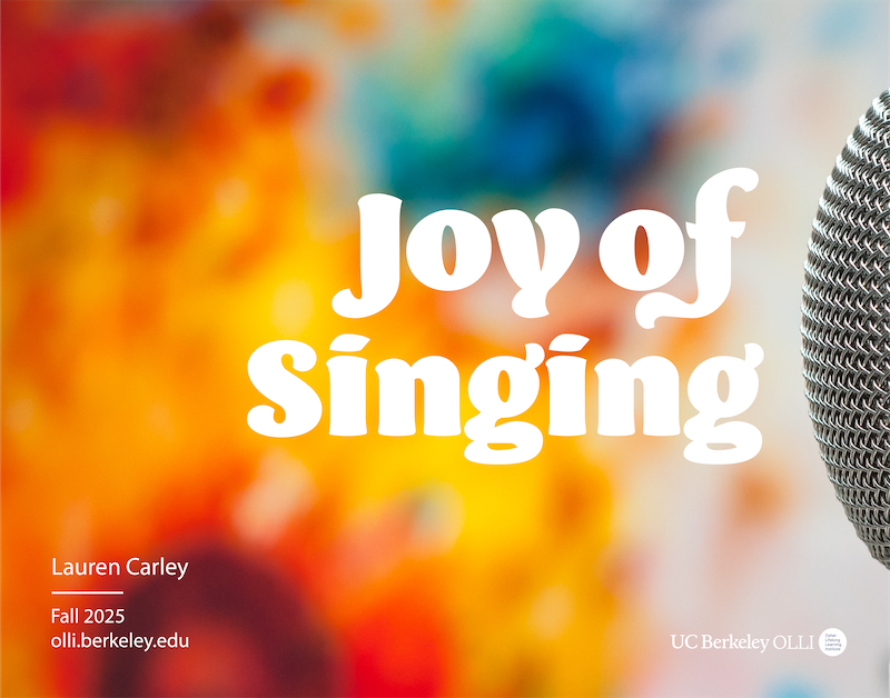 A vibrant, multi-colored and diffused background with the front of a microphone on the right edge of the frame.