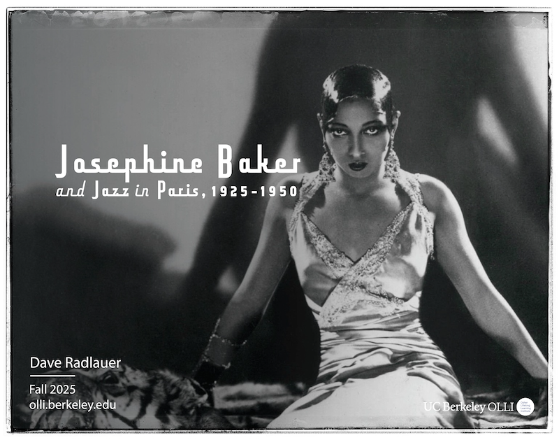 Black and white photograph of sultry Josephine Baker staring at camera