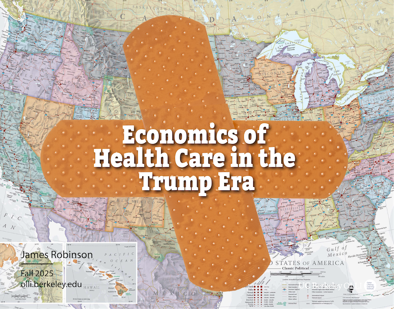 Two giant bandages criss-crossed across a map of the US