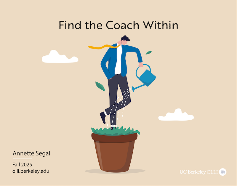 Illustration of a man standing in a pot watering himself as an expression of self-care and -growth