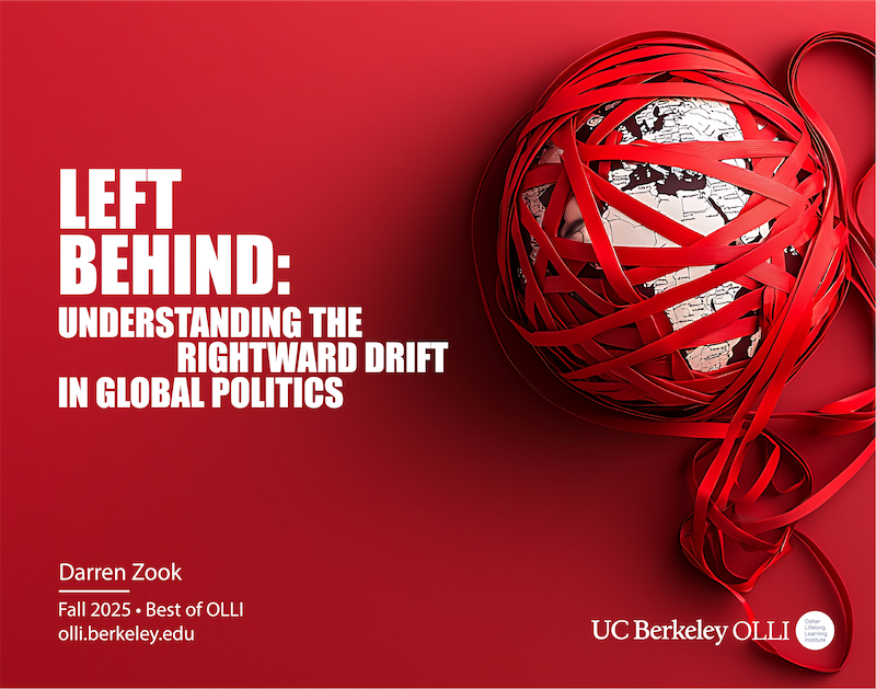 A paper globe of the world wrapped in red string against a red backdrop