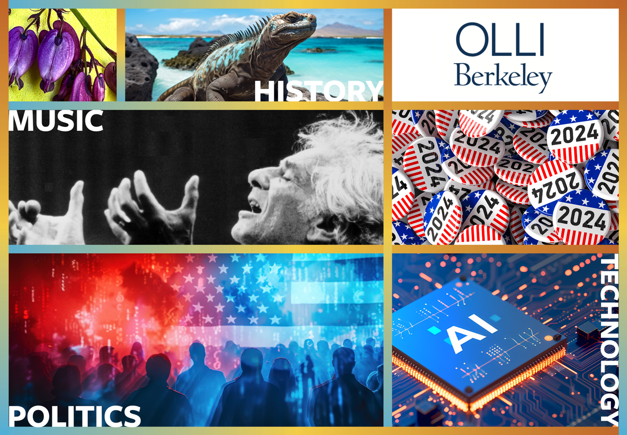 Colorful collage of images representing fall courses