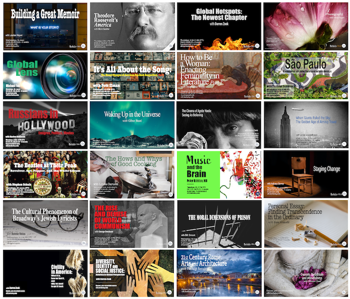 Mosaic of spring course posters